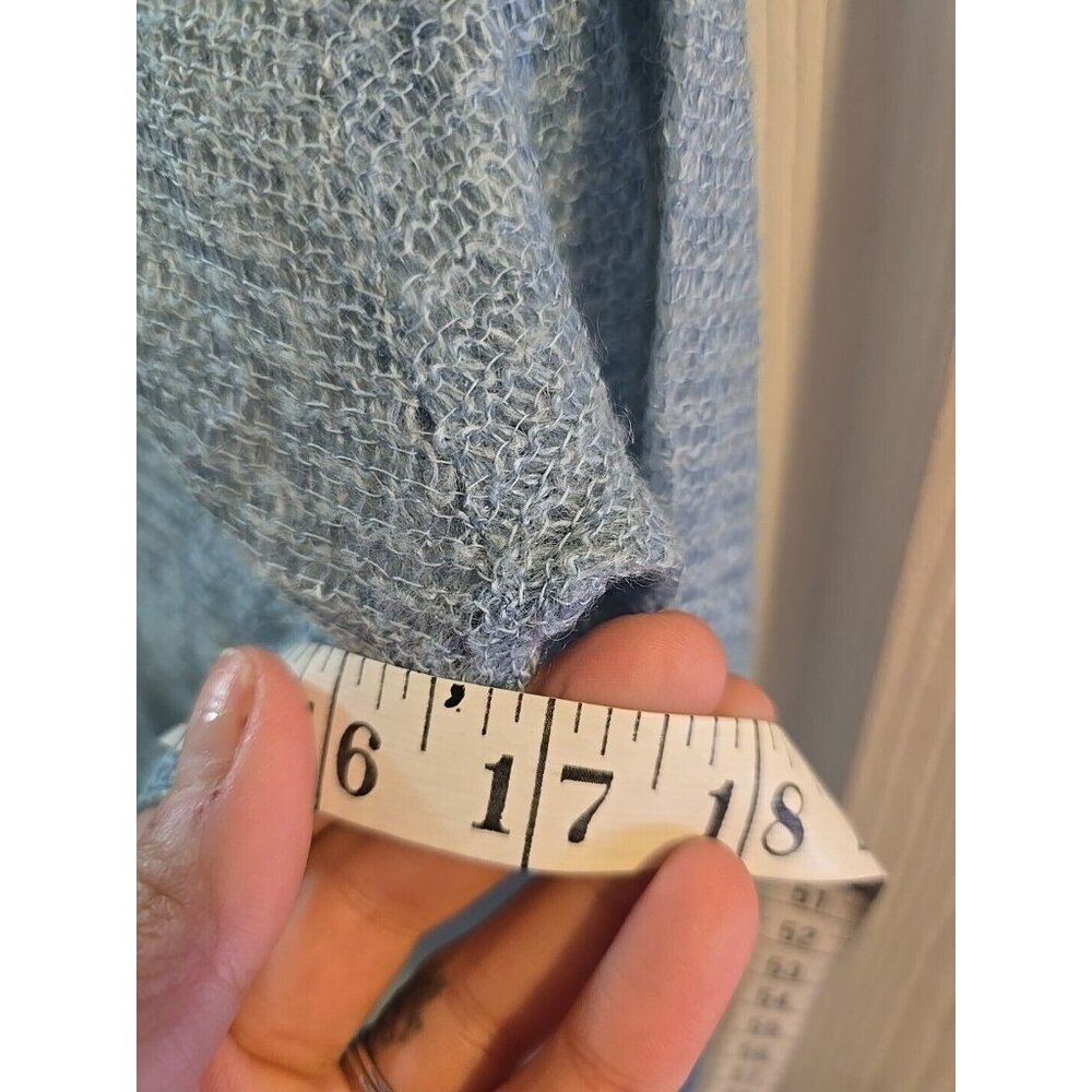 crabtree evelyn NWT Mohair, Wool, Silk Blend Cardigan Sweatee Dusty Blue. Medium - Picture 14 of 15